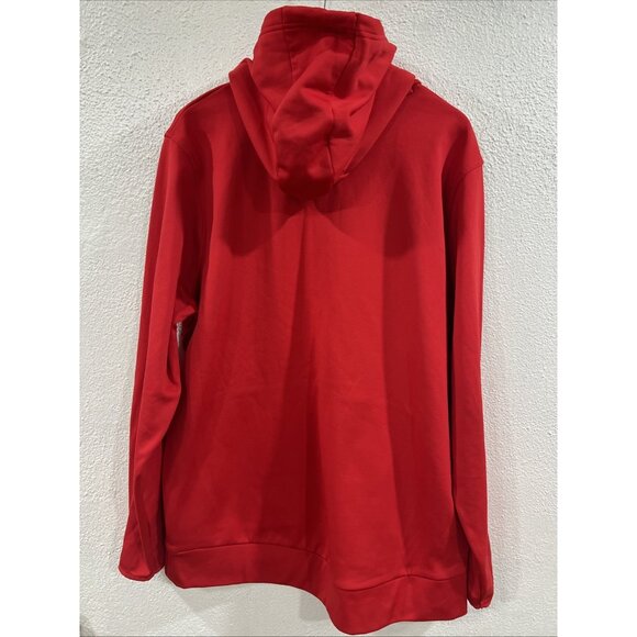 Under Armour Fleece Big Logo Hoodie Sz XXL Red Black Big Logo Pullover Pocket - Picture 5 of 12